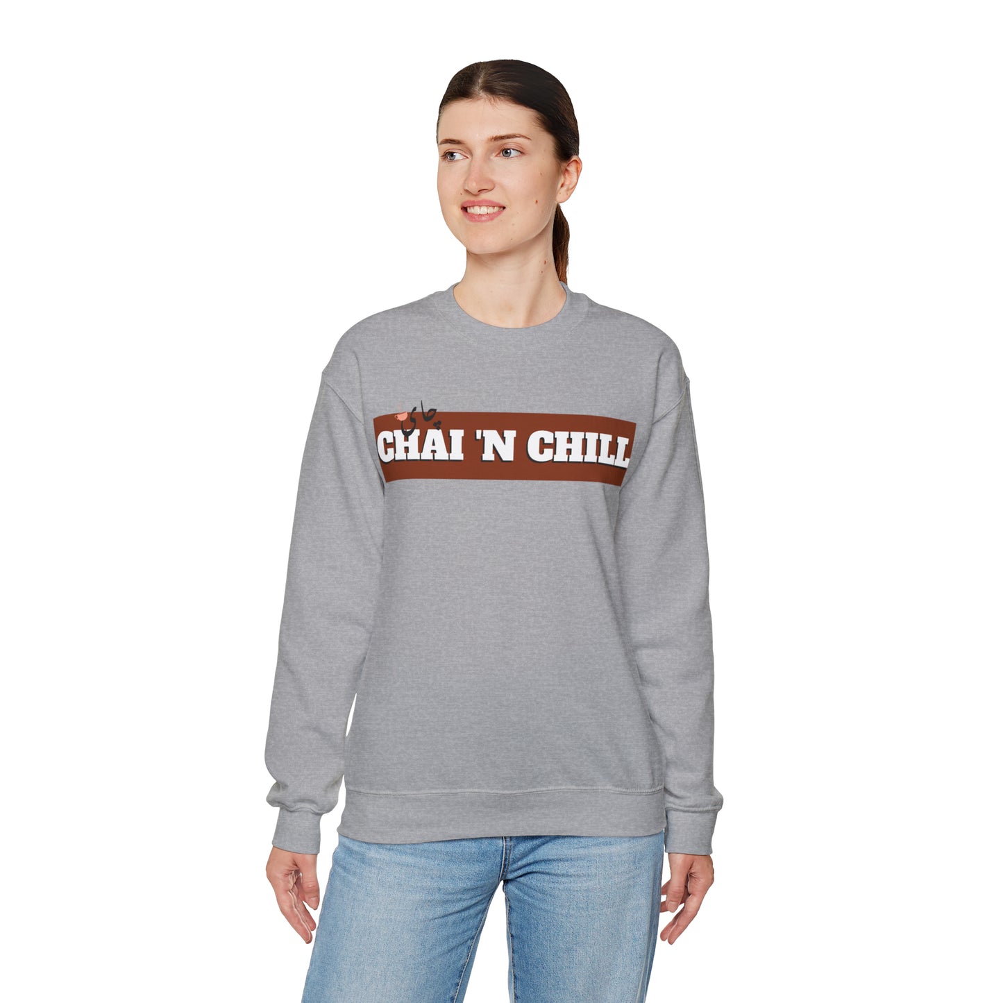 چای و چیل - Chai and Chill Unisex Heavy Blend Crewneck Sweatshirt