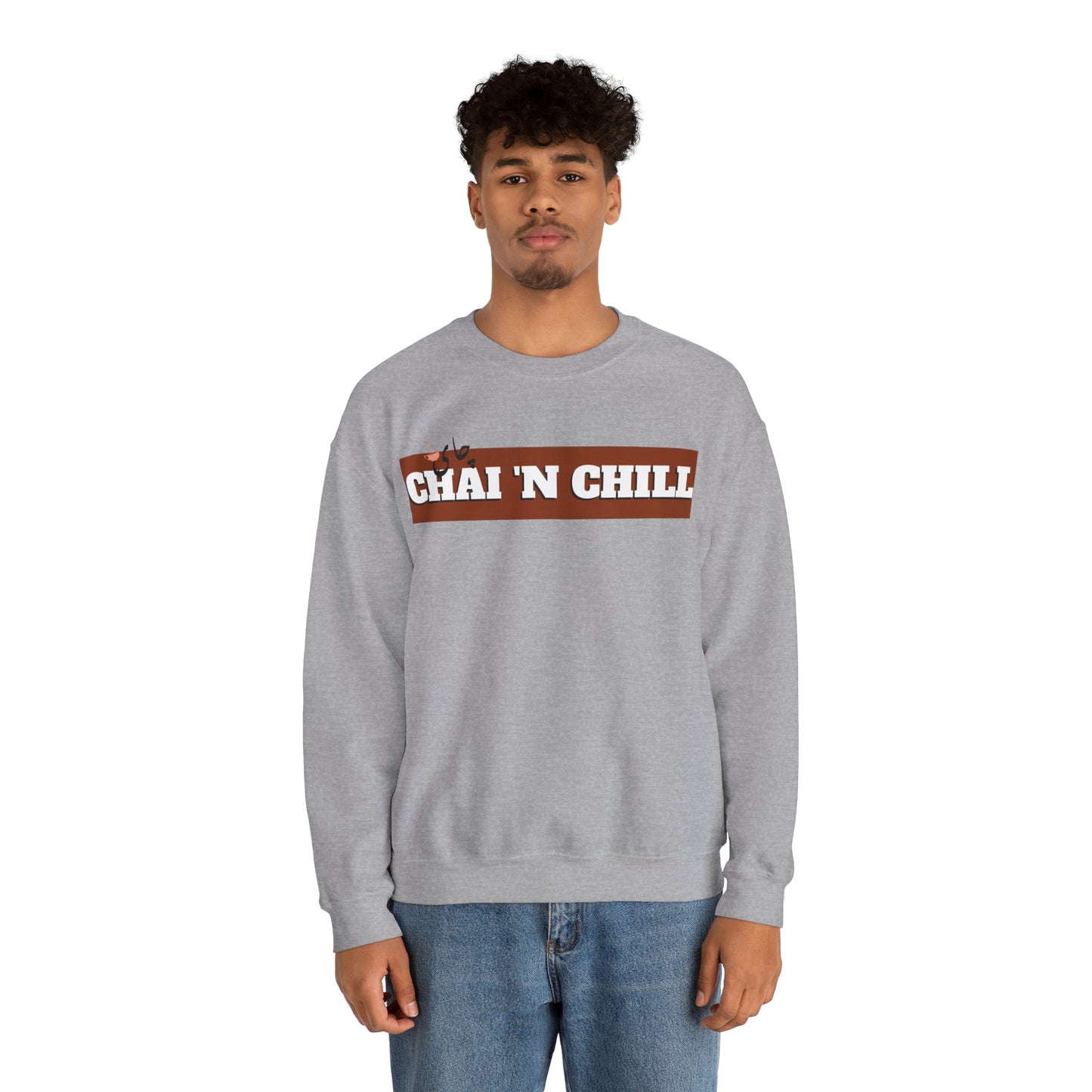 چای و چیل - Chai and Chill Unisex Heavy Blend Crewneck Sweatshirt