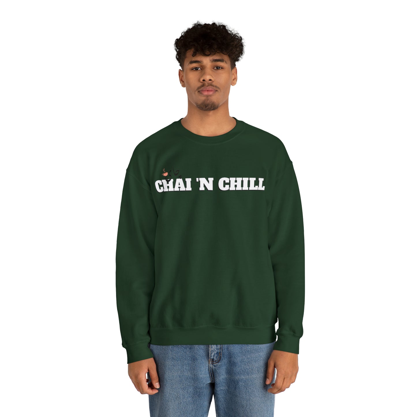 چای و چیل - Chai and Chill Unisex Heavy Blend Crewneck Sweatshirt