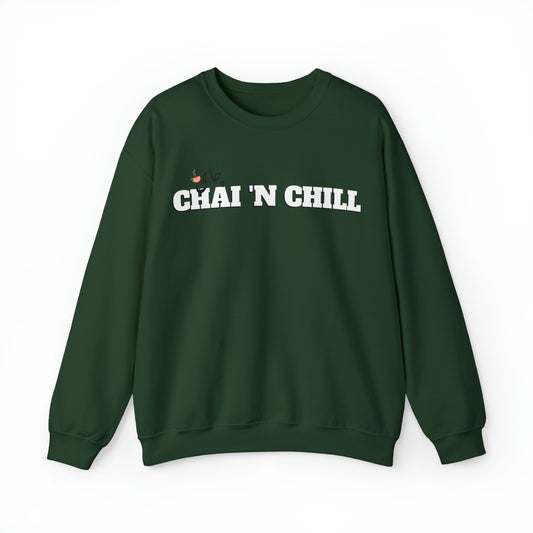 چای و چیل - Chai and Chill Unisex Heavy Blend Crewneck Sweatshirt